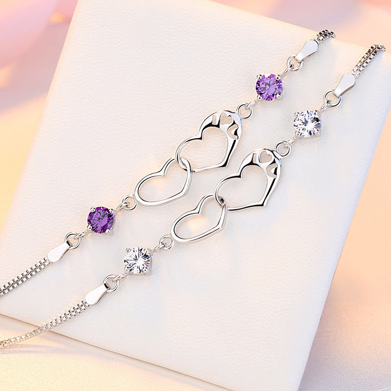 Amethyst silver bracelet