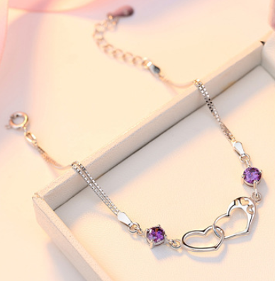 Amethyst silver bracelet