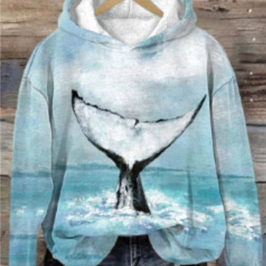 White Hooded Cardigan Coat Sweatshirt Loose Draping Effect Lazy