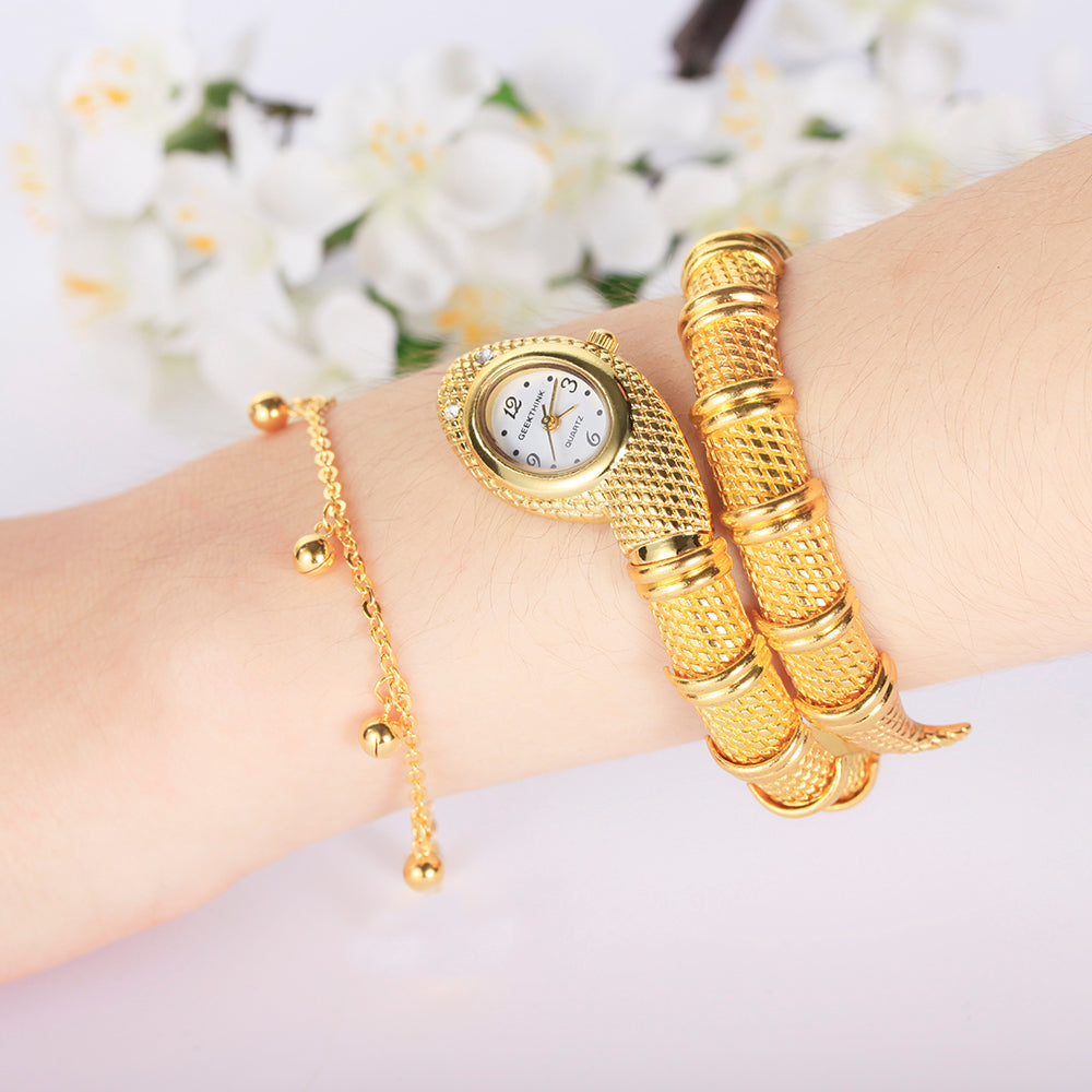 Women's Watch Bracelet Gold snake Watch