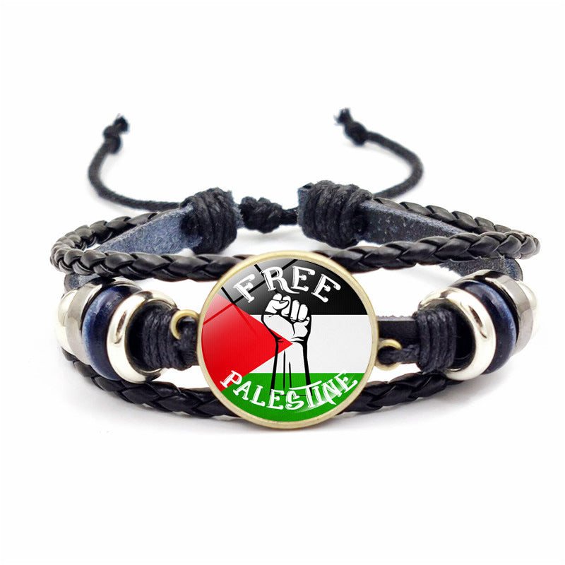 Flag Vintage Leather Bracelet Ornament All-match