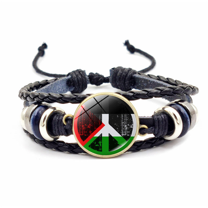 Flag Vintage Leather Bracelet Ornament All-match