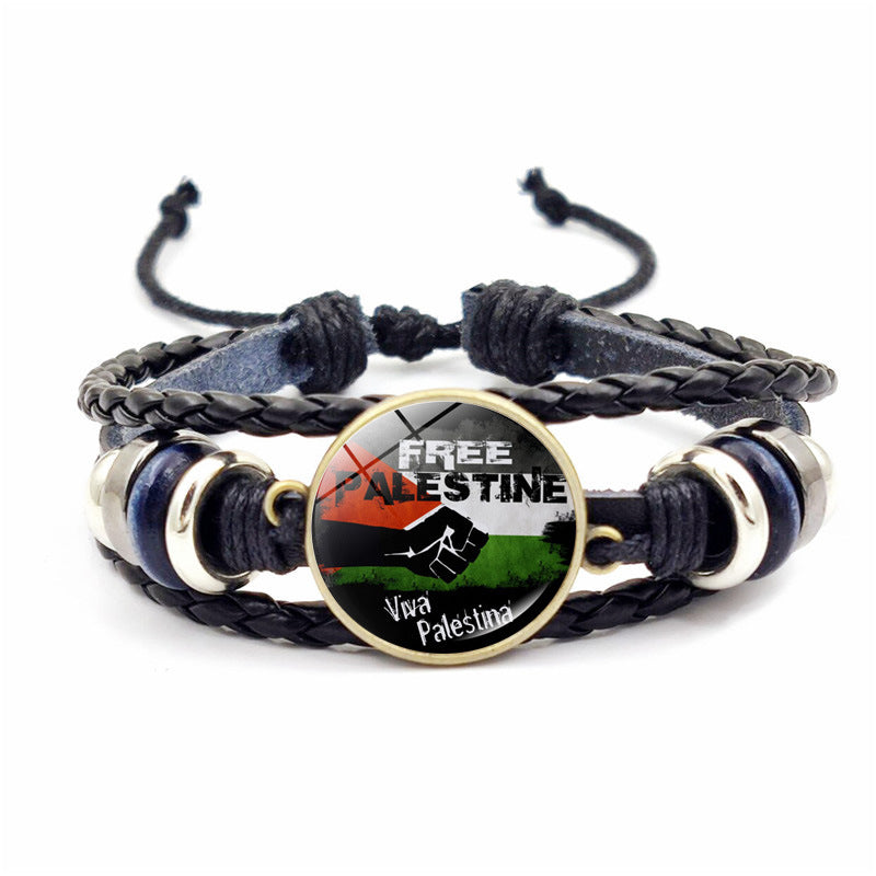 Flag Vintage Leather Bracelet Ornament All-match