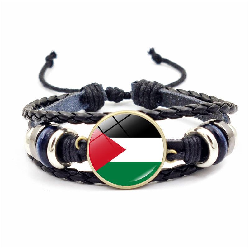 Flag Vintage Leather Bracelet Ornament All-match